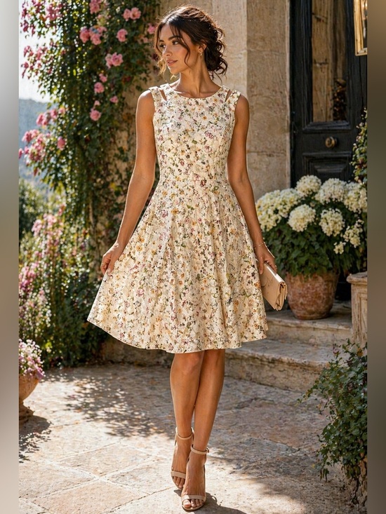 Gabby Skye Dresses & Skirts - BNWOT Floral Lace Fit & Flare Romantic Garden Party Cottagecore Wedding Guest